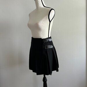 Burberry mini kilt black wool luxury goth London school girl skirt SM 4 US /6 UK
